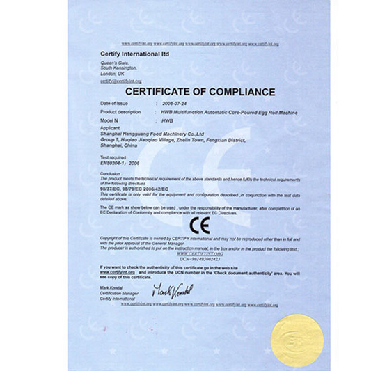 Shanghai HG（hengguang） Food Machinery Co.,Ltd.